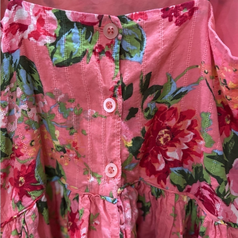 Zunie Girl Sleeveless Pink Floral Dress Size XL 14/16 - Picture 3 of 12